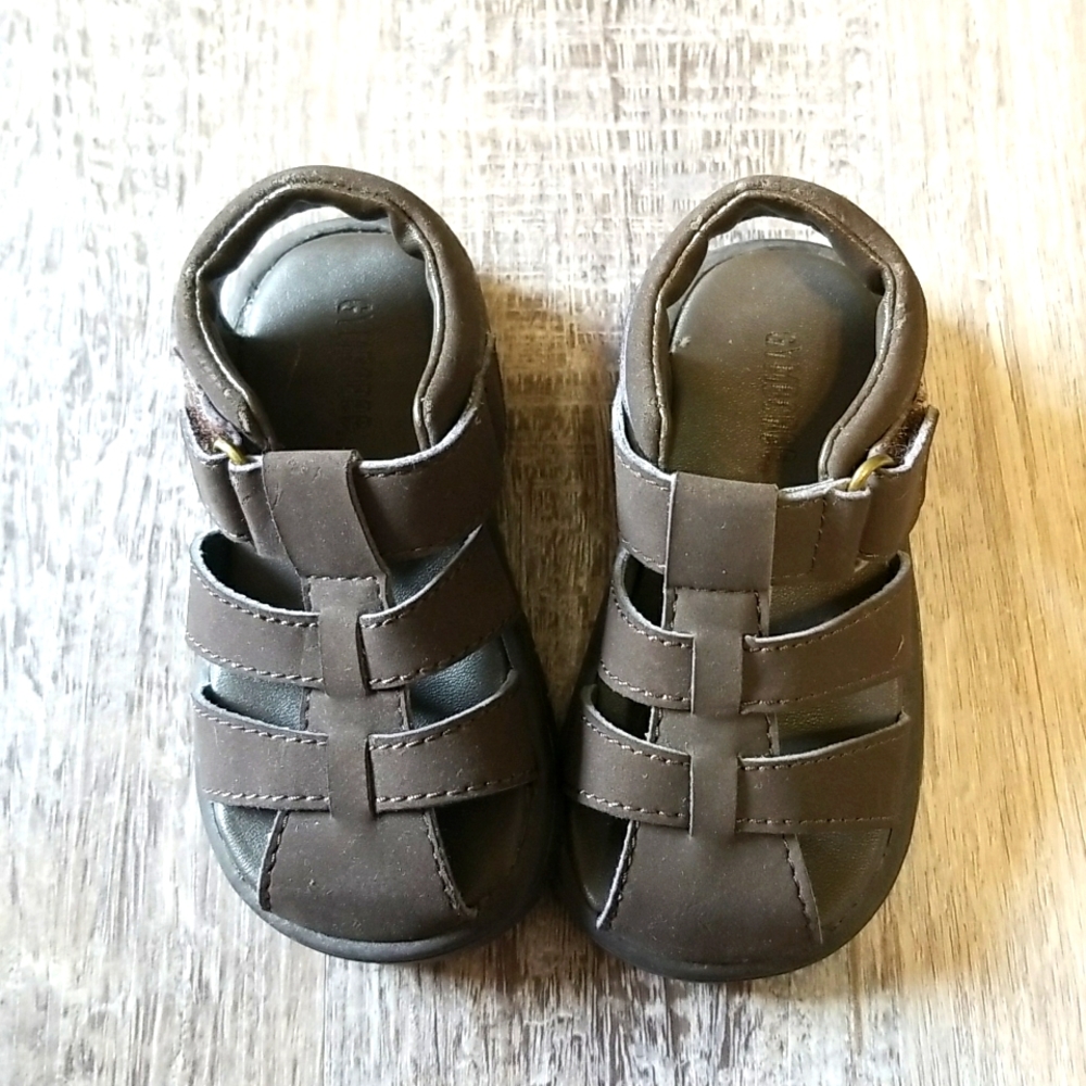Gymboree baby boys brown sandals 6-12 months EUC Summer